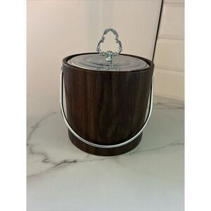 Vintage Brown Vinyl Irvin Ware Ice Bucket‎